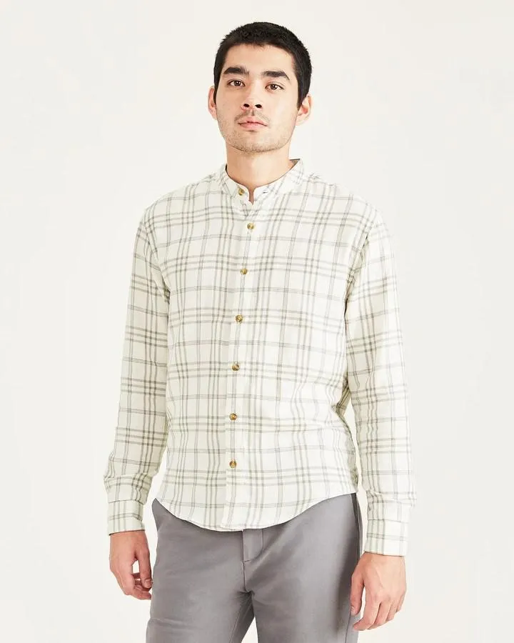 Camisas Dockers Band Collar Shirt,Regular Fit Hombre Verde | YWALG0193