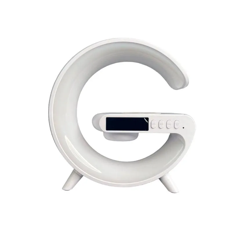 Lampara Inteligente Cargador 15w Parlante Bluetooth Reloj