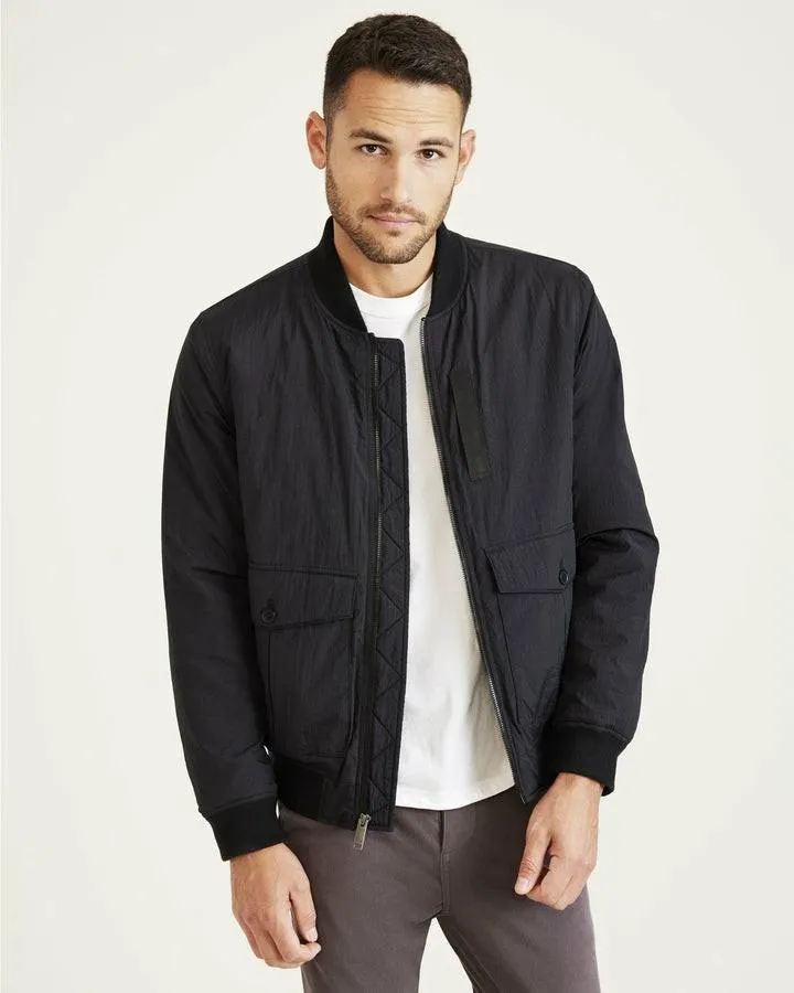 Chaquetas Dockers Recycled Dry Touch Nylon Bomber Hombre Negras | FULVE3190