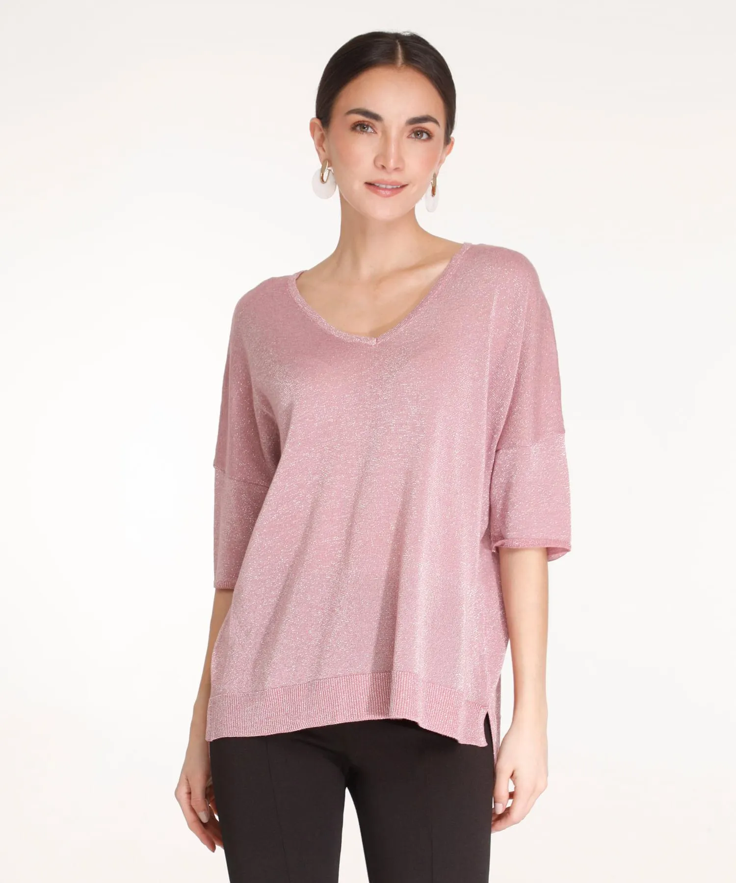 Saco Cuello En V Manga Tres Cuartos