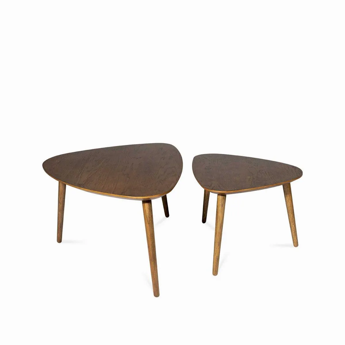 Set mesas centro ovalada Ari 41x52x70 - 45x70x100 color oscuro