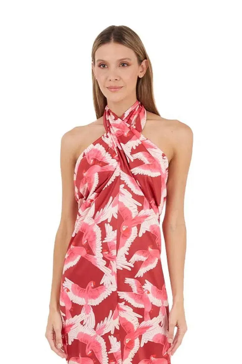 Vestido Largo Estampado Rojo para mujer Tropico