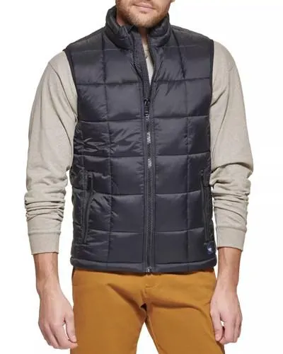 Chaquetas Dockers Box Quilt Puffer Vest,Regular Fit Hombre Negras | WAQFR4123