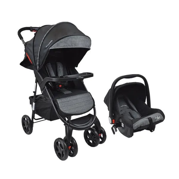 Coche Travel System para Bebé Fast Ts con Portabebé Negro - Happy Baby