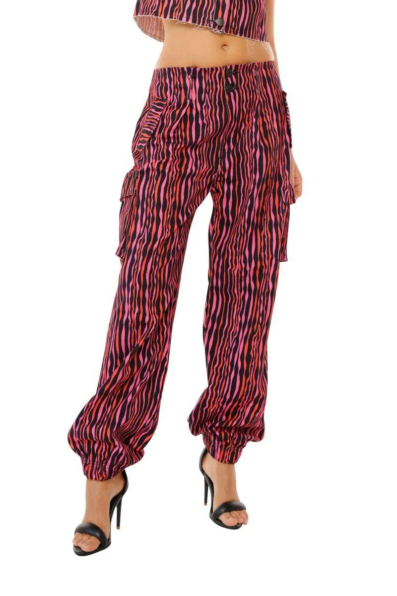 Pantalón Zebra Fucsia para mujer Helenos
