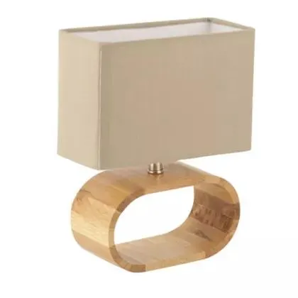 Lámpara Mesa 1 Luz Bambu Gris