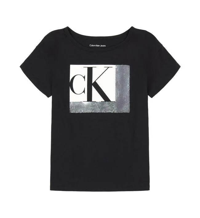 Camiseta Negro Con Lentejuelas para Niña