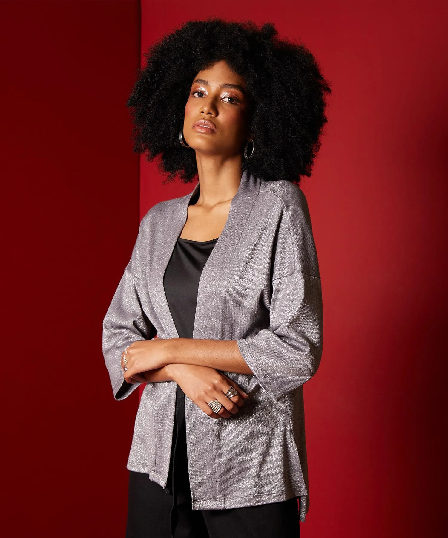 Saco Abierto Manga Tres Cuartos