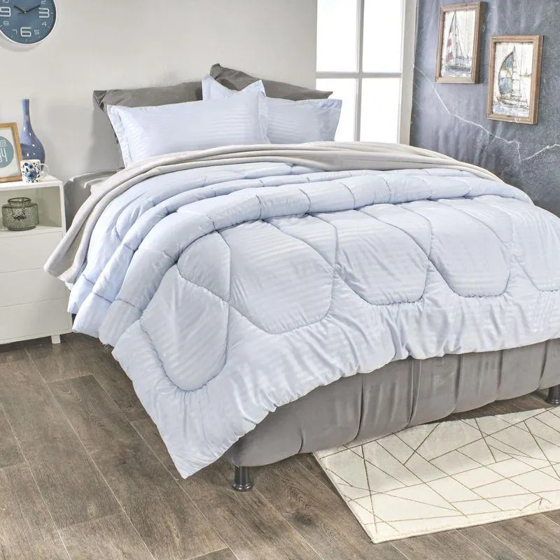 Plumón más fundón microfibra azul natural