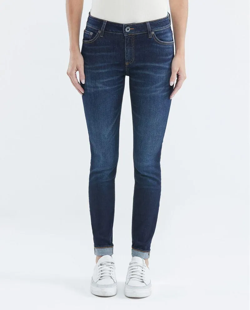 Jean de Mujer Low Rise, Rusty, Bota Skinny - Azul Ultra Oscuro