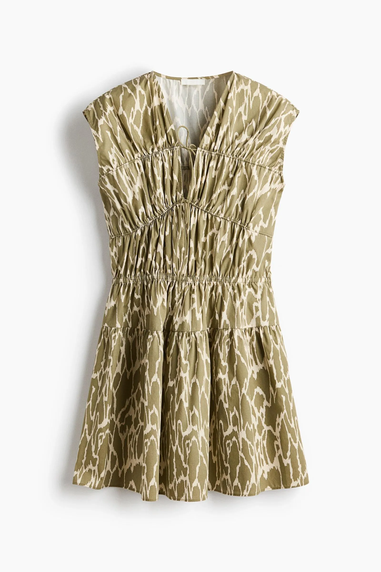 Vestido de popelina con cordones de ajuste