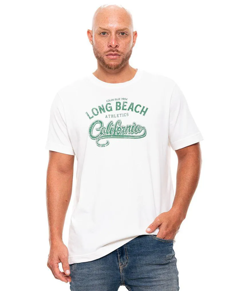 Camiseta Cuello Redondo Con Estampado En Frente