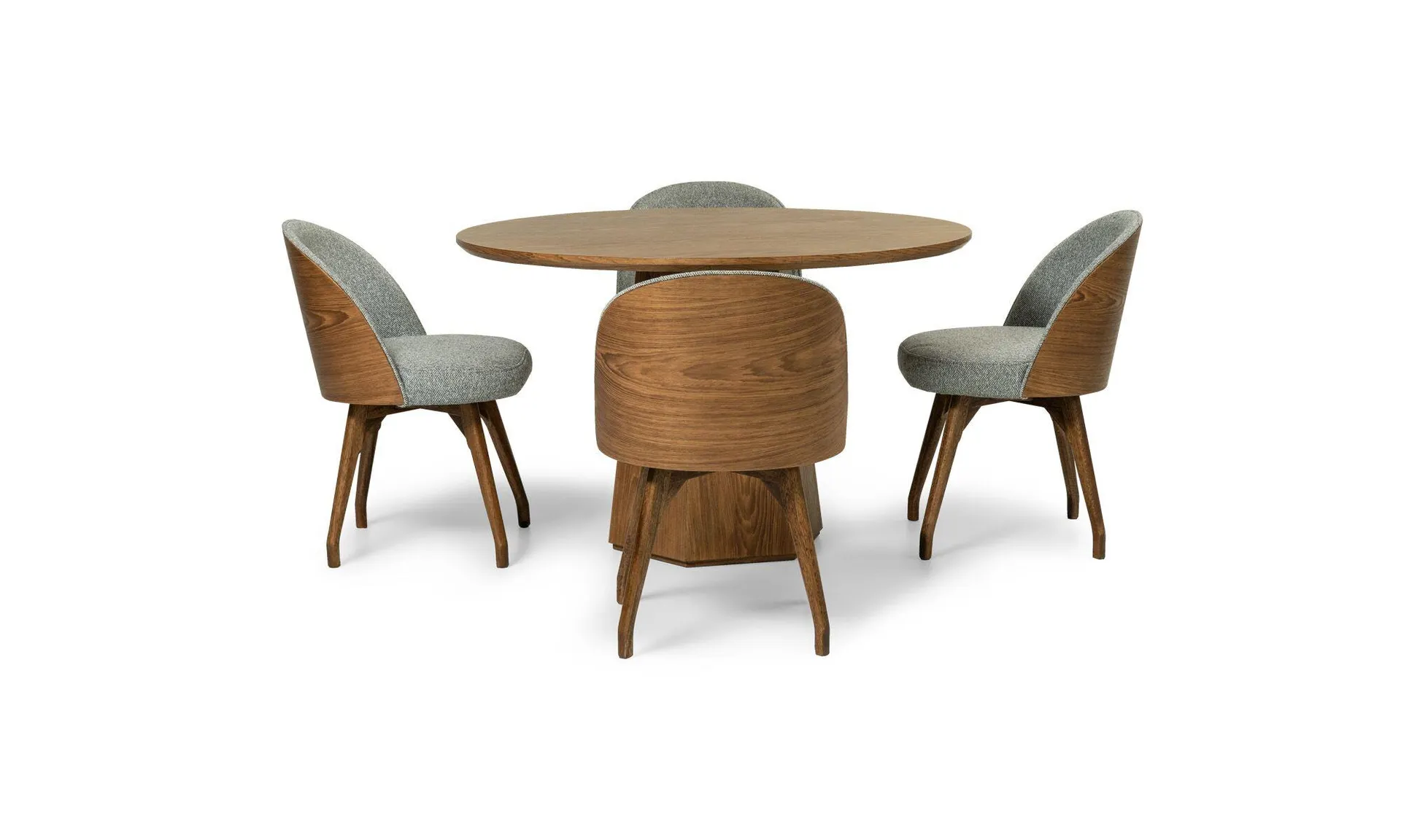 Mesa Comedor Milano Redonda + 4 Sillas Eros Tap