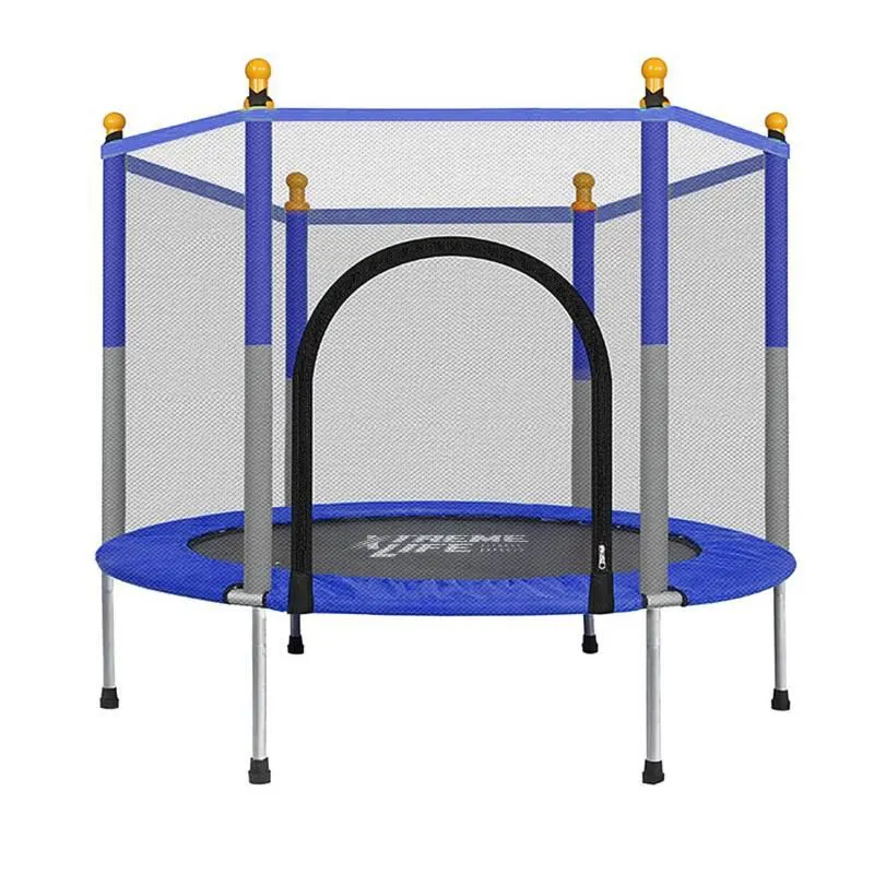 Trampolin Brinca Brincolin 1.40 Mts Malla Proteccion Niños - Azul - Grande