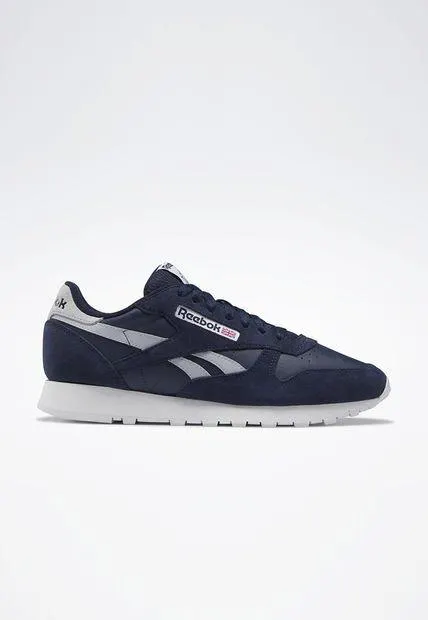 Tenis Lifestyle Azul Navy-Blanco-Gris Reebok Classics Classic Leather
