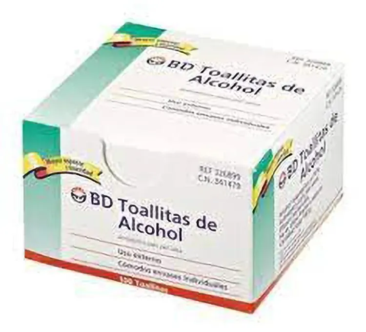 Toallitas Limpiadoras Con Alcohol Caja 100 Unid BD