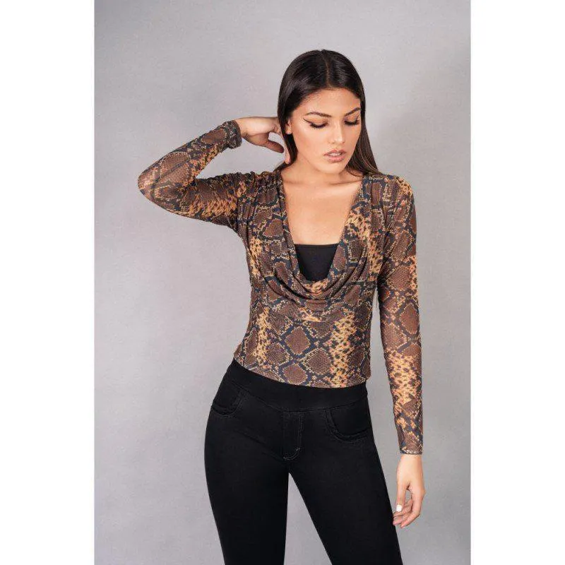 BLUSA MAYATEX, CON FRANELA NEGRA, MANGA LARGA