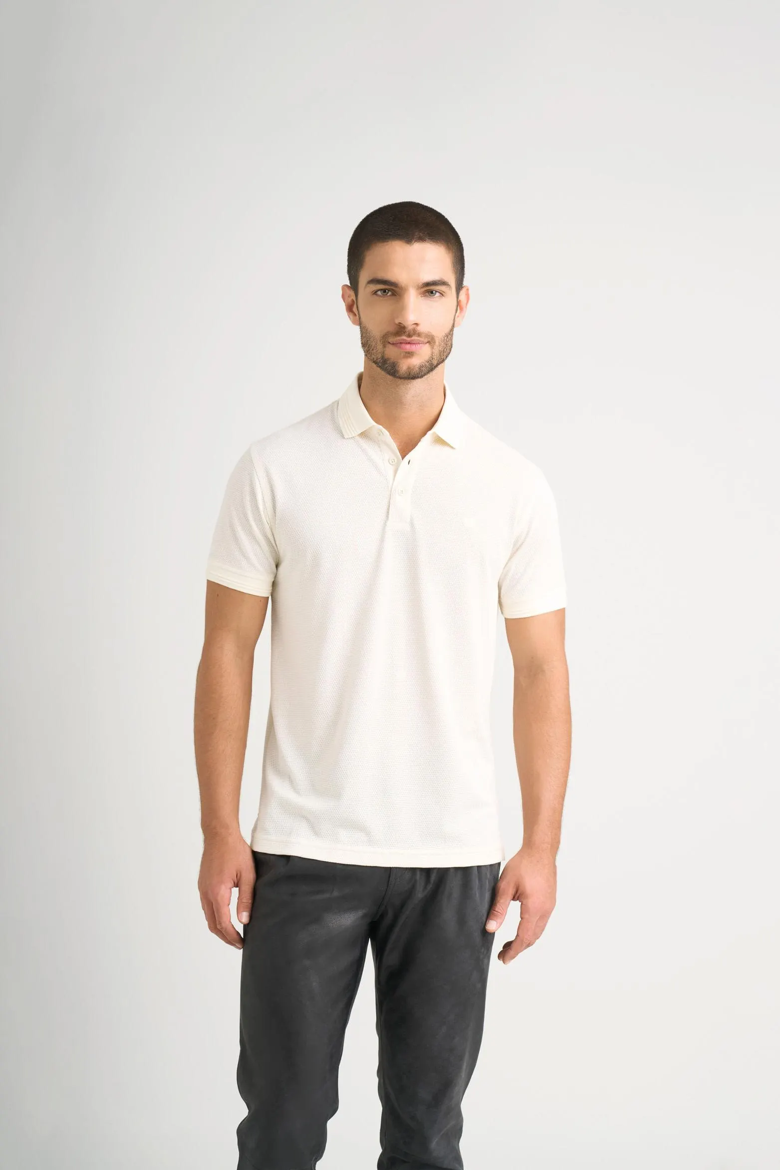 Polo Lucca manga corta para hombre texturizada