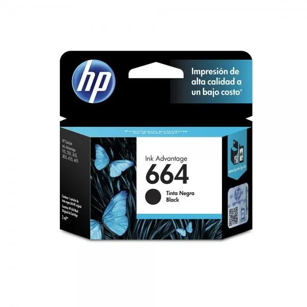 Cartucho de Tinta HP 664 Negra Original (F6V29AL)