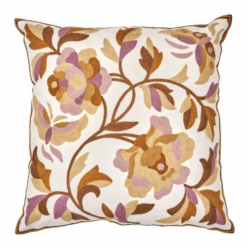 Forro cojín bordado ainsa taupe