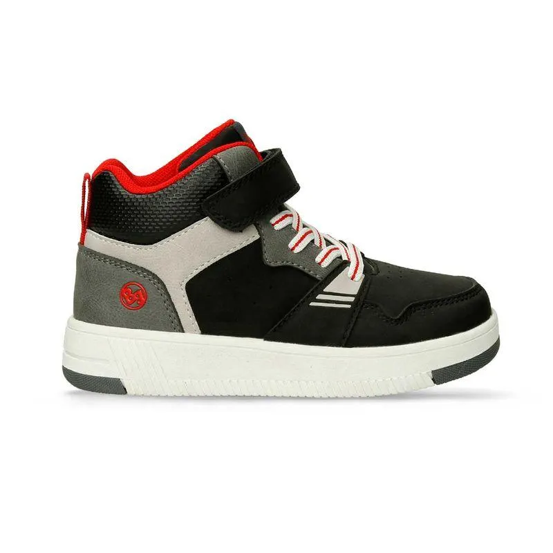 Tenis Deportivos Negro-Rojo Bubblegummers Qongo Niño