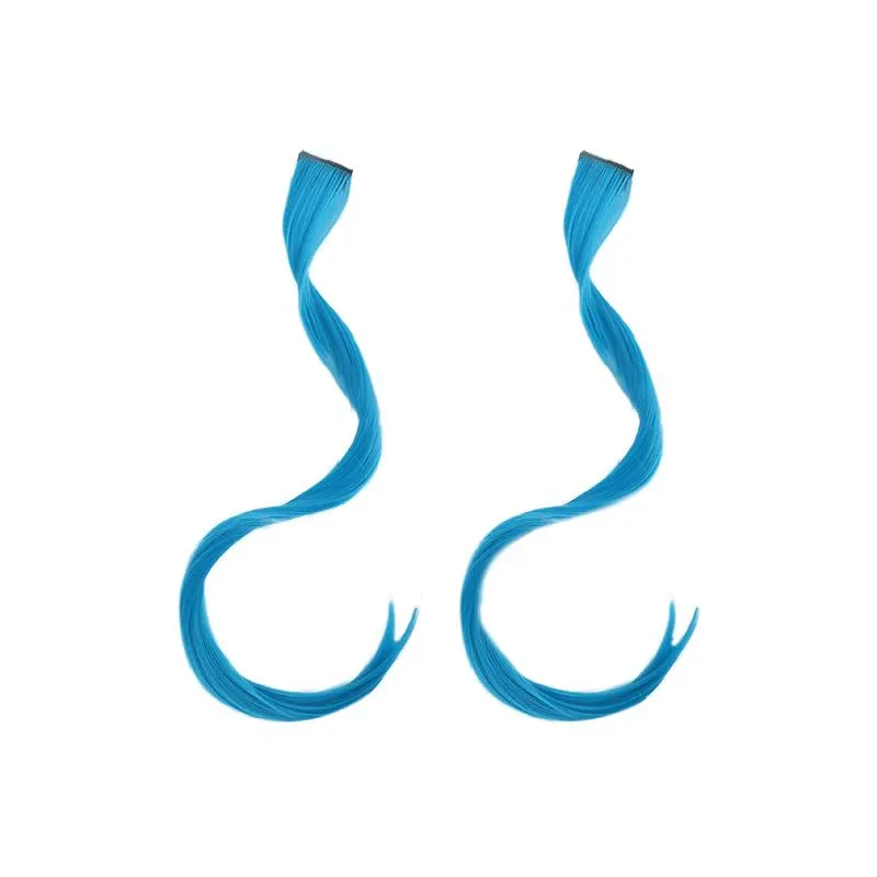 Extensiones de Cabello Azul 2 Pzas