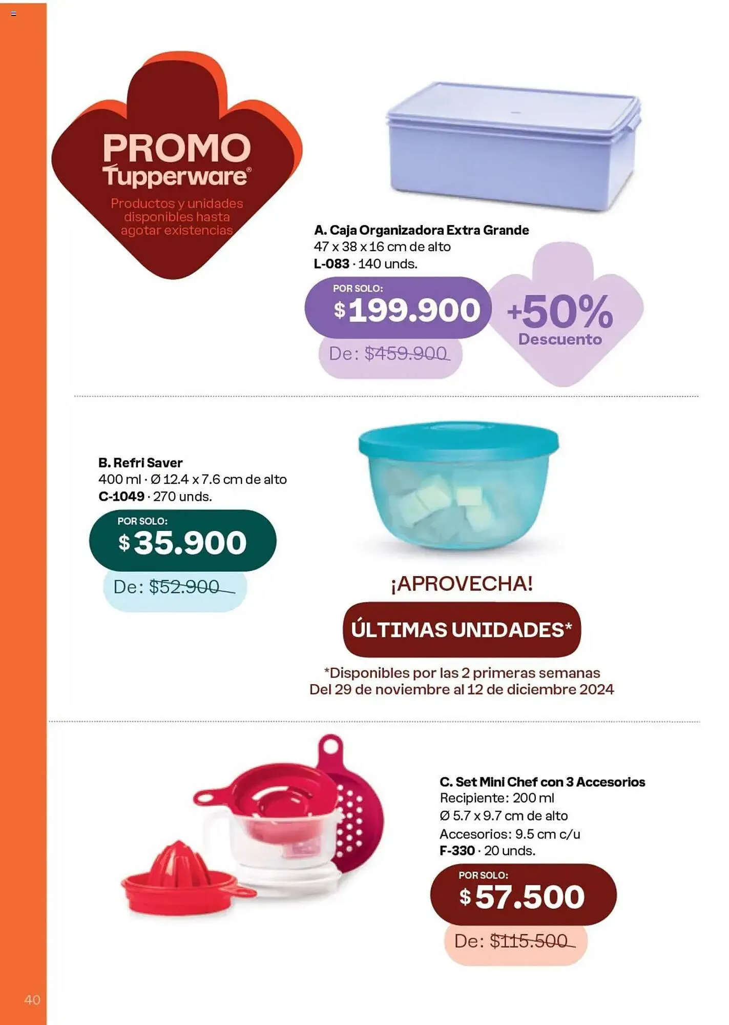 Catalogo de Catálogo Tupperware 29 de noviembre al 26 de diciembre 2024 - Pag 40