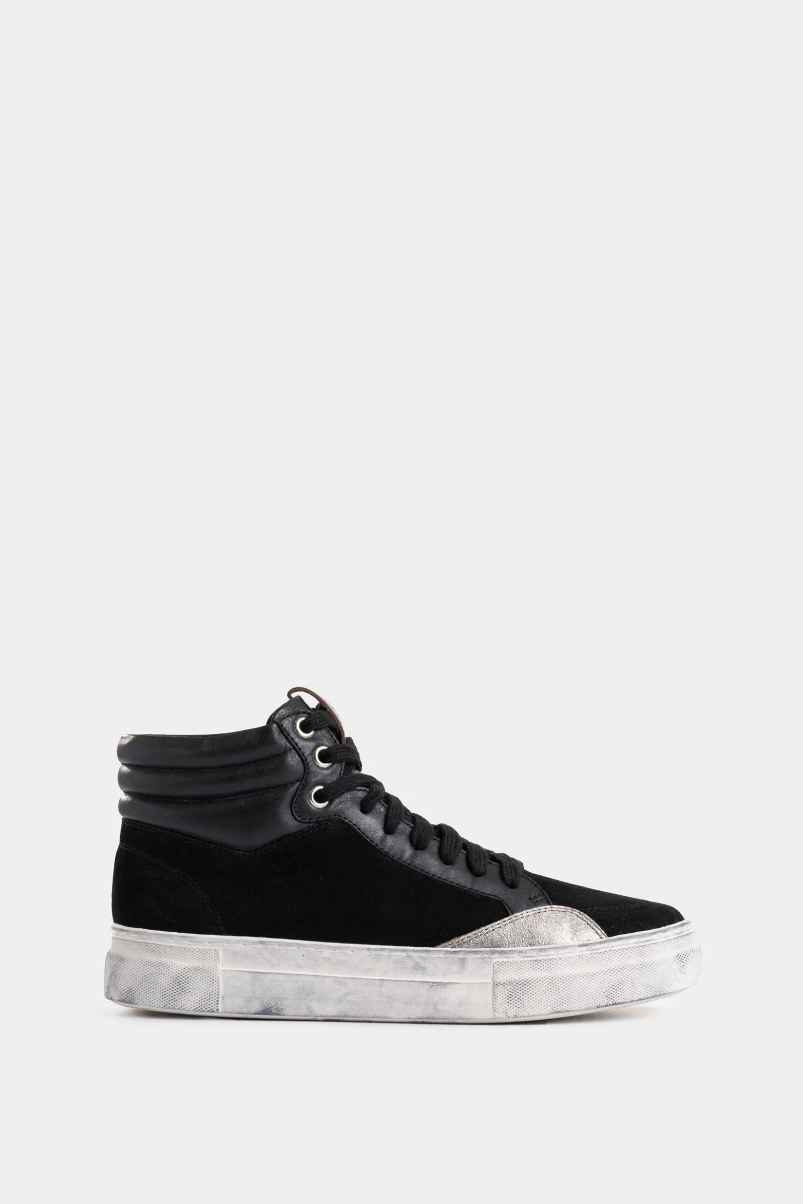 Tenis bota Alena de cuero para mujer detalle brillo