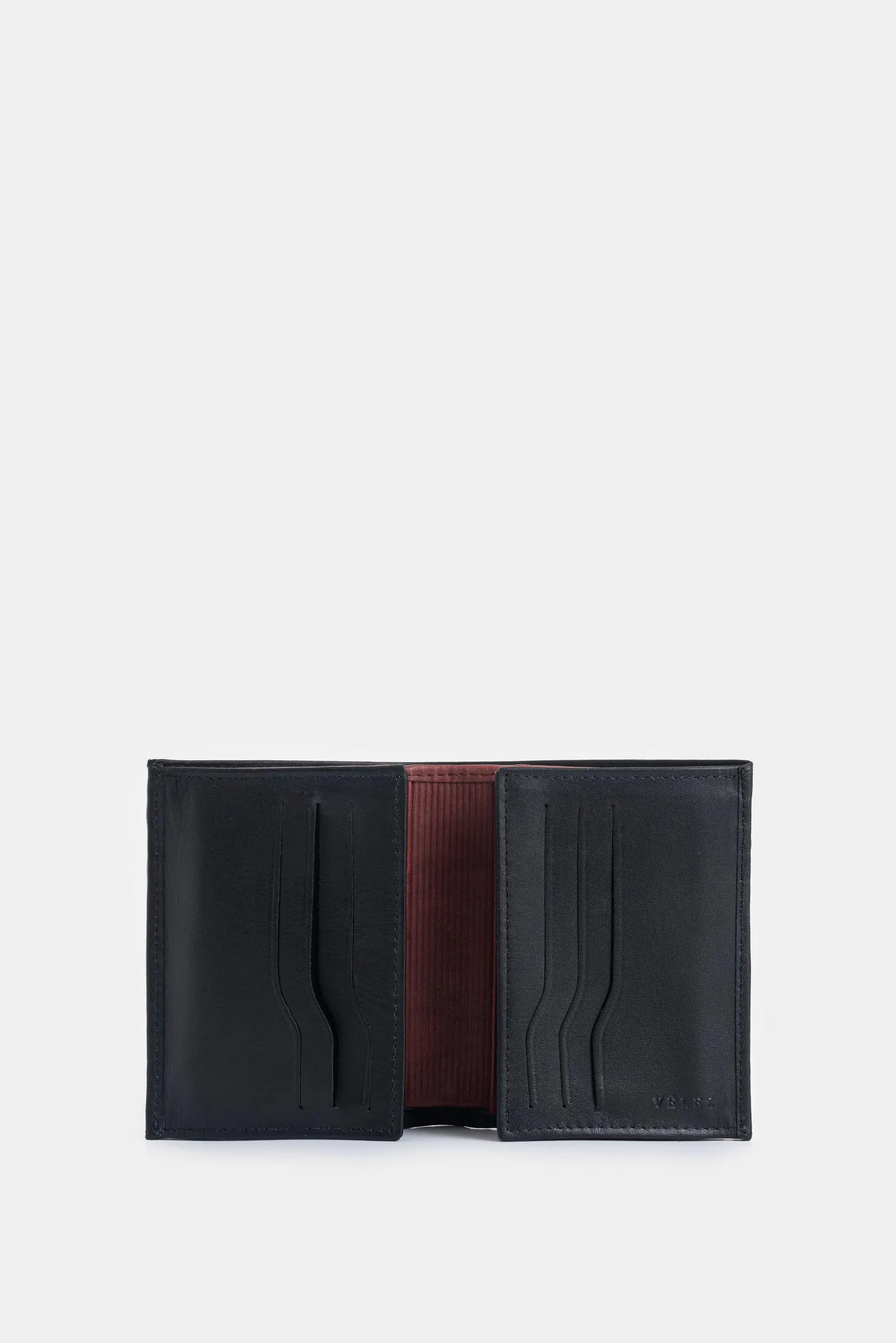 Billetera de cuero Creta vertical Negro