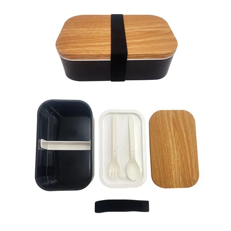 contenedor con Diseño de Grano de Made ra Negro