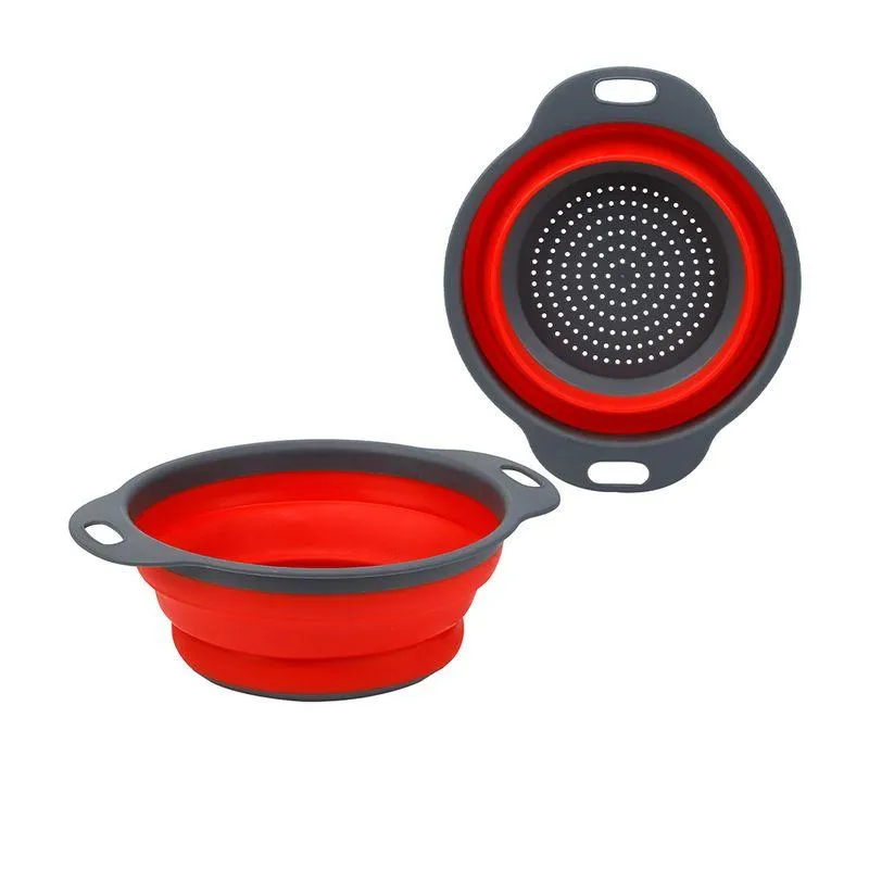 Colador Premium Special Cook Max Redondo Rebatible Silicona Rojo-Negro