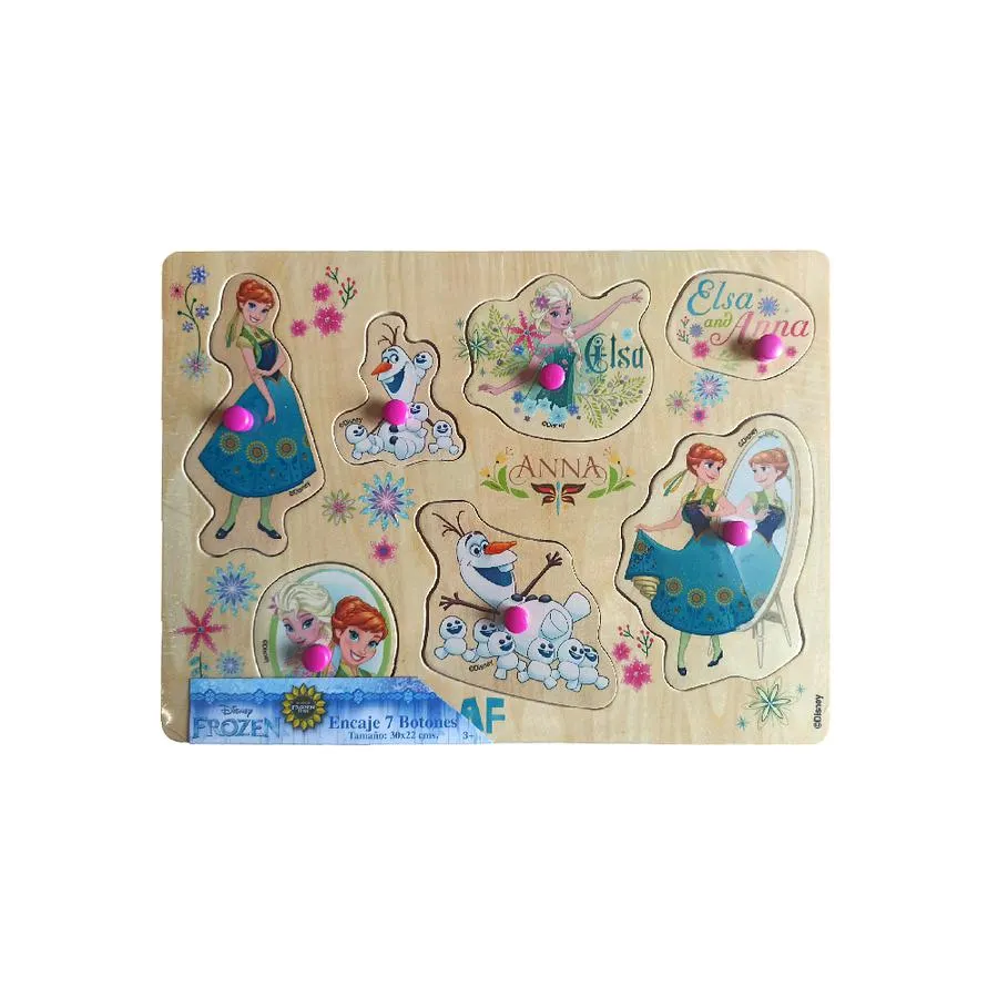 Juego De Encaje Grande 7 Botones Frozen