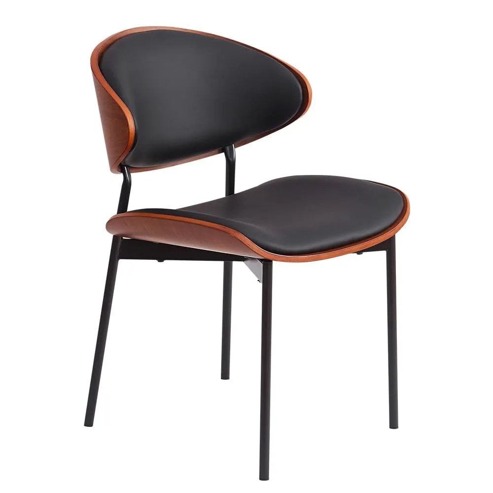 Silla de Comedor Kim Negro/Nogal