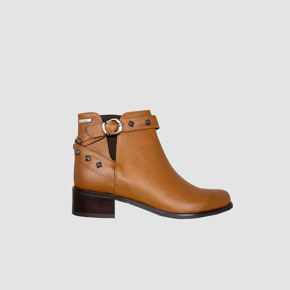 BOTINES PARA MUJER AMARIS CUERO TABACO