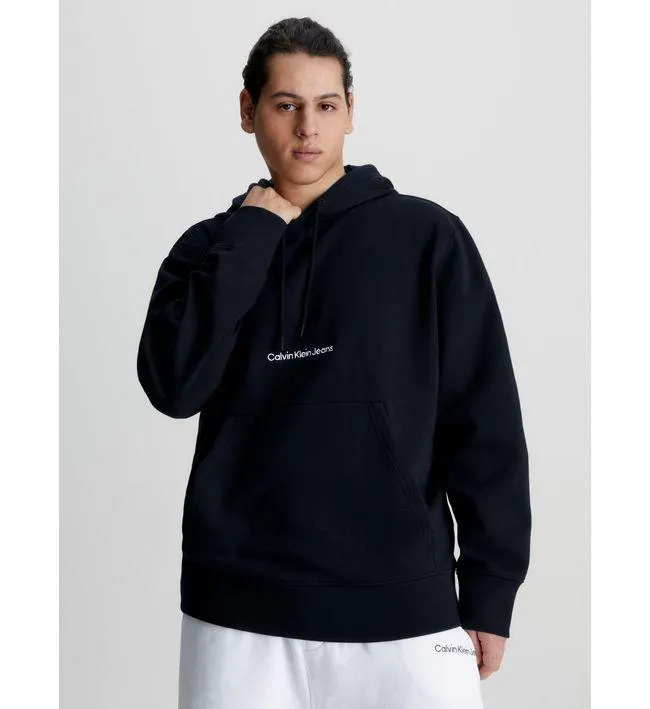 Buzo Con Capucha Y Logo Hombre Negro Calvin Klein
