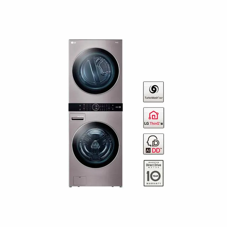 Torre de Lavado y Secado LG Washtower 22KG WK22VS6 Gris con Inteligencia Artificial