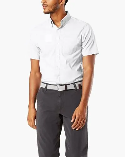 Camisas Dockers Signature Comodidad Flex Shirt,Classic Fit Hombre Blancas | OWGDA9681