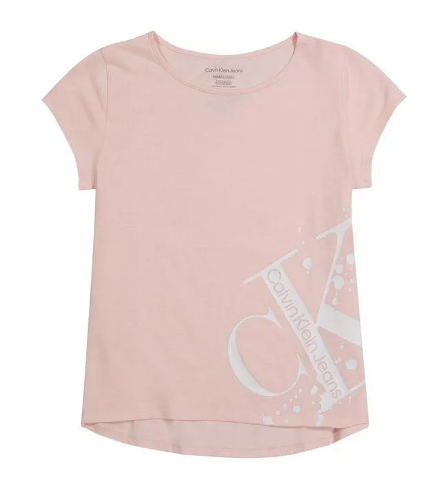 Camiseta Manga Corta Niña Rosado Calvin Klein