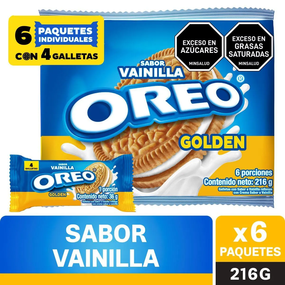 Galletas Oreo Golden Vainilla x6 x216 gr