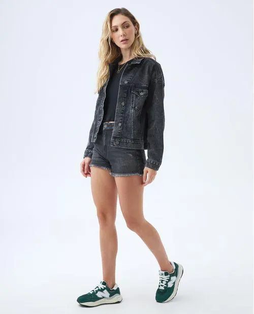 Chaqueta de diseño abullonado para mujer