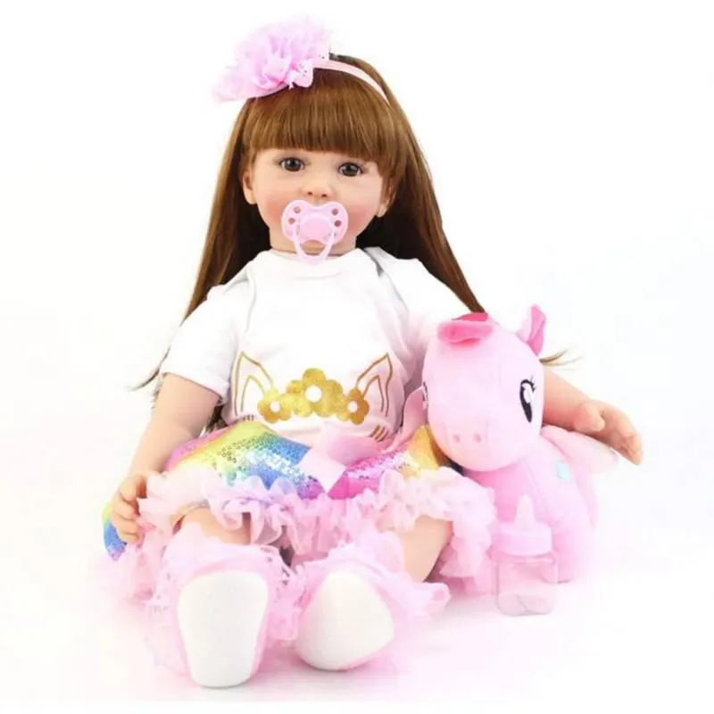Muñeca Bebé Realista 60cm Bebé Reborn Accesorios Unicornio