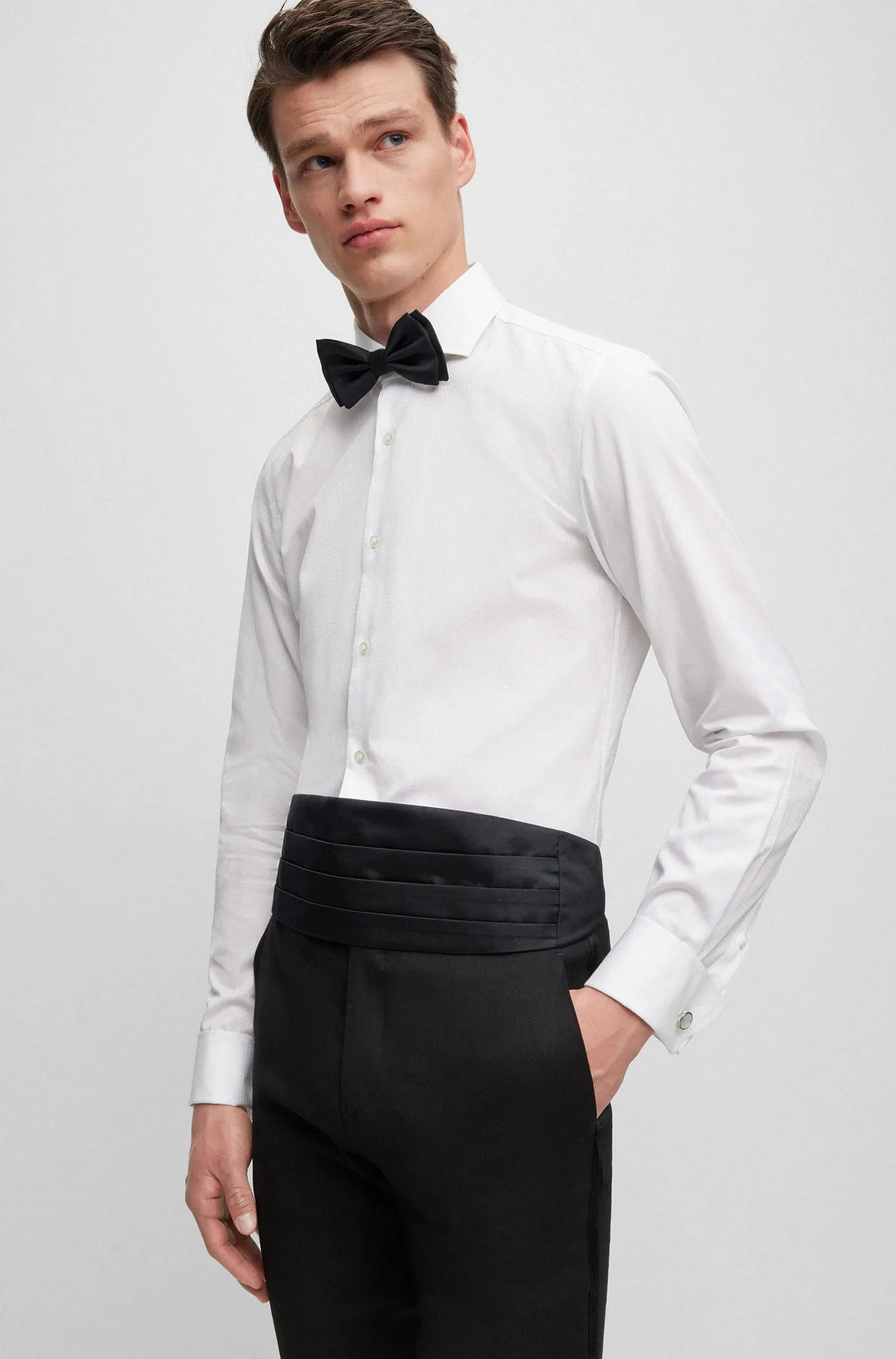 Camisa Slim Fit De Algodón Hombre