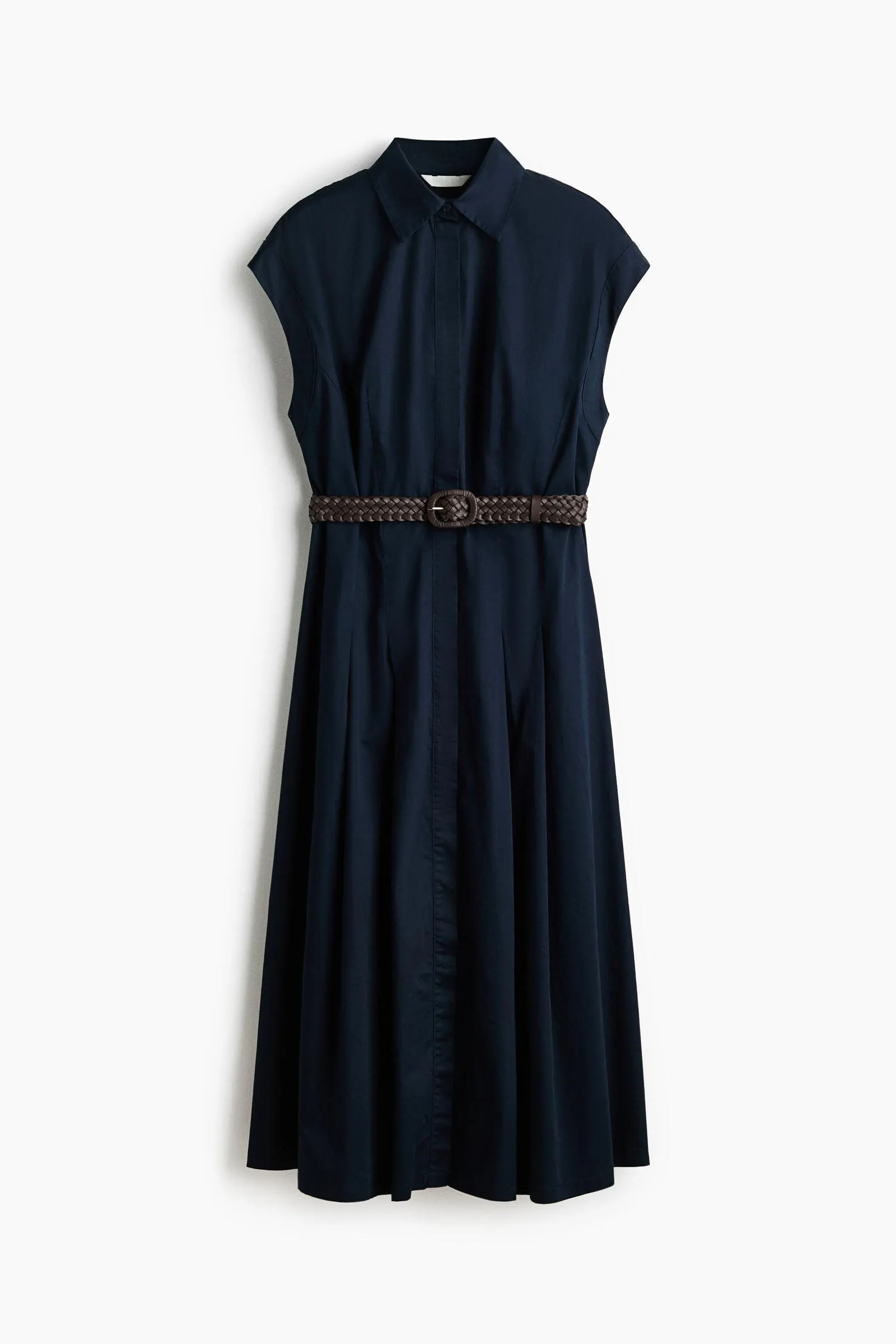 Vestido camisero en popelina de algodón