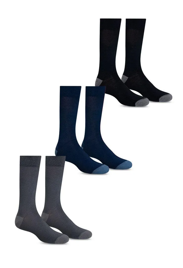 Media Clásica Algodón Larga de Hombre (Pack x3) (1763-3)