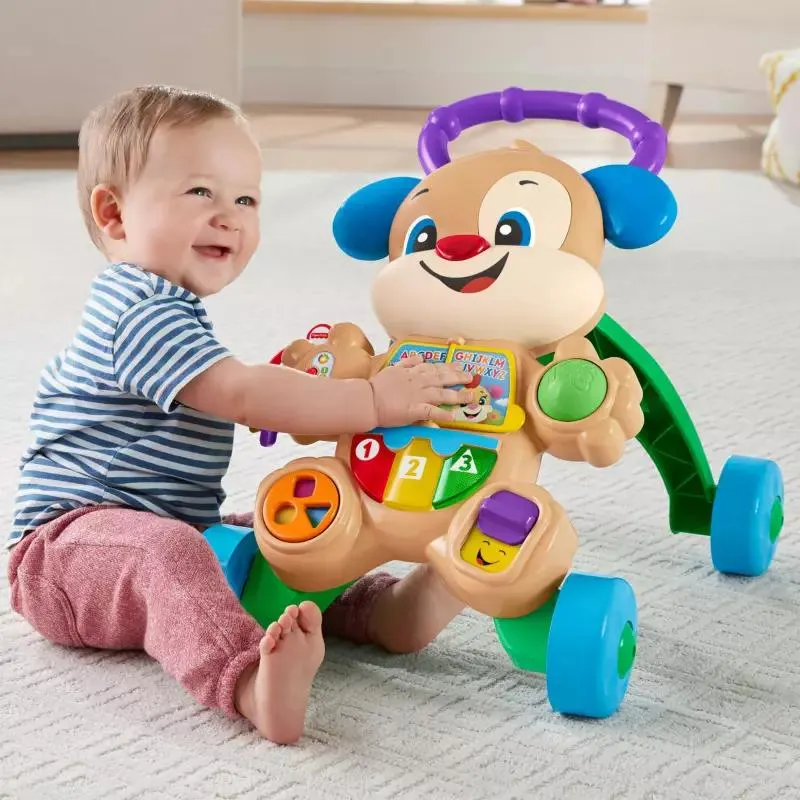 Juguete de Bebé Perrito Andadera Ríe y Aprende Fisher Price, a partir de 6 meses, necesita pilas (no incluidas)
