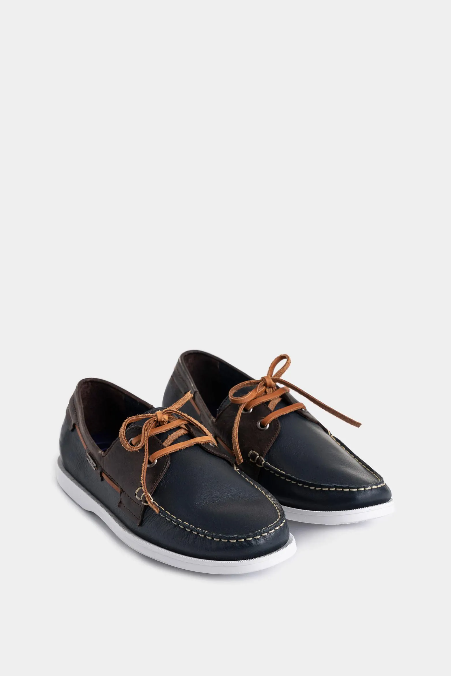 Zapatos cordón Avetrana de cuero contrastes Azul Oscuro