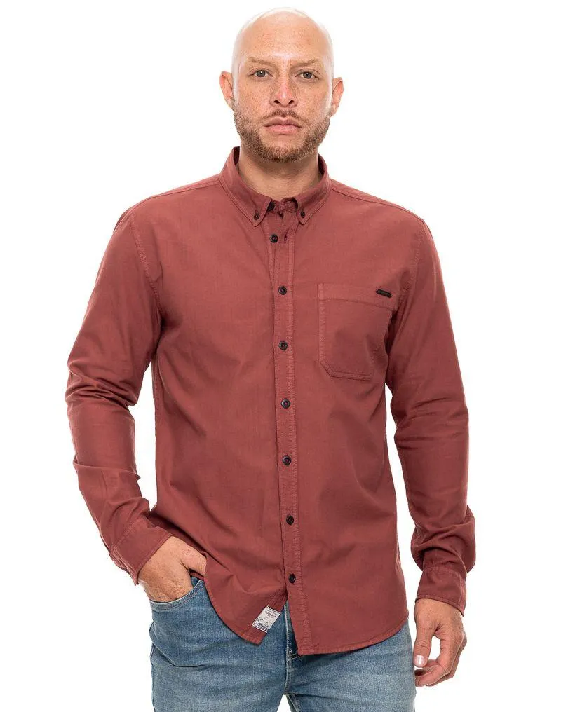 Camisa Manga Larga Con Bolsillo
