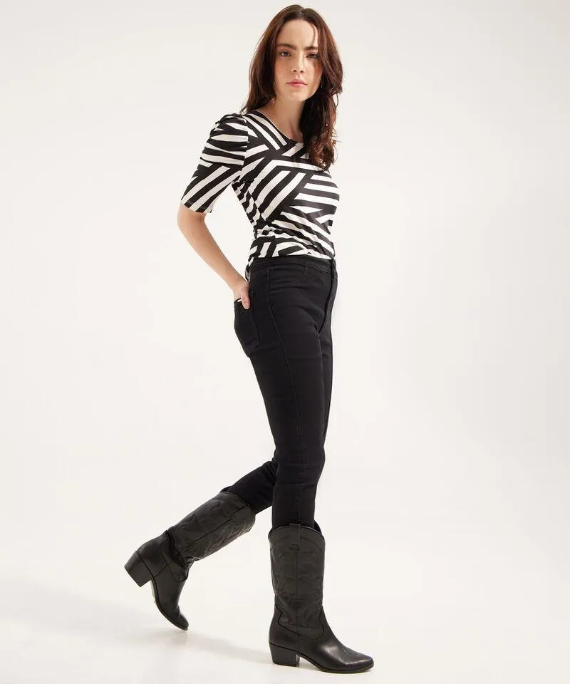 Jeggings Tiro Alto Tono Negro