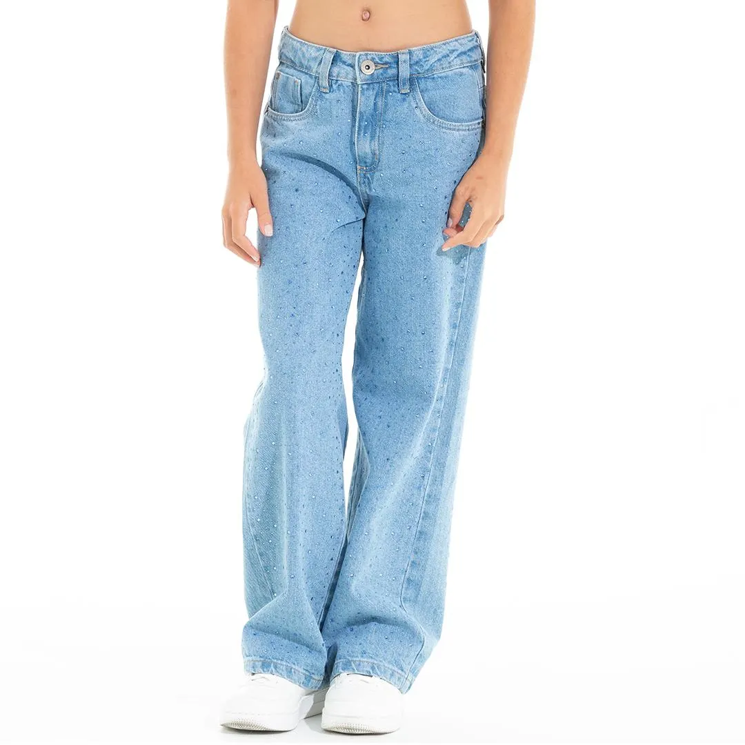 BOYFRIEND JEAN WITH RHINESTONES