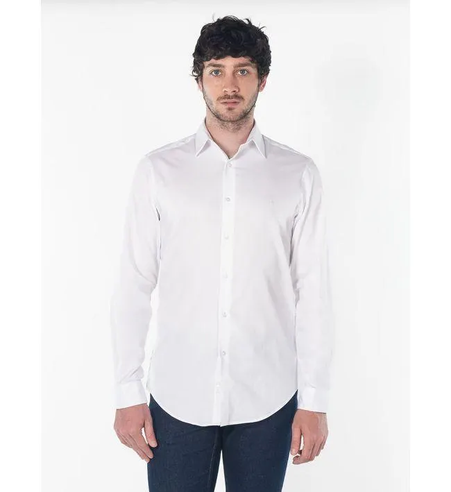 Camisa Blanca Manga Larga Para Hombre